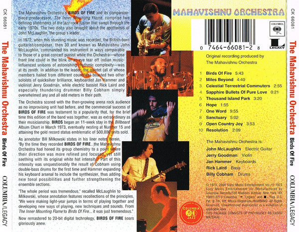 Mahavishnu Orchestra : Birds Of Fire (CD, Album, RE, RM)