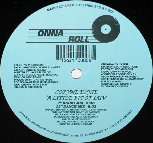 Coryne Elyse : A Little Bit Of Luv (12")
