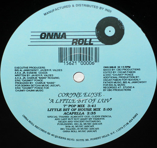 Coryne Elyse - A Little Bit Of Luv vinyl record, 12" (Very Good Plus (VG+)) | Lulo Records