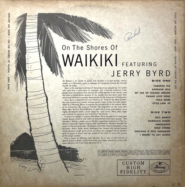 Jerry Byrd And His Orchestra : On The Shores Of Waikiki (LP, Mono)