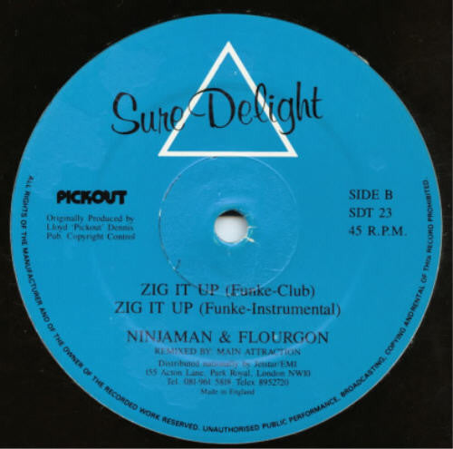 Ninjaman & Flourgon : Zig It Up (12", Blu)