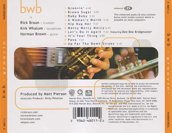 BWB (2) : Groovin' (CD, Album, Enh)
