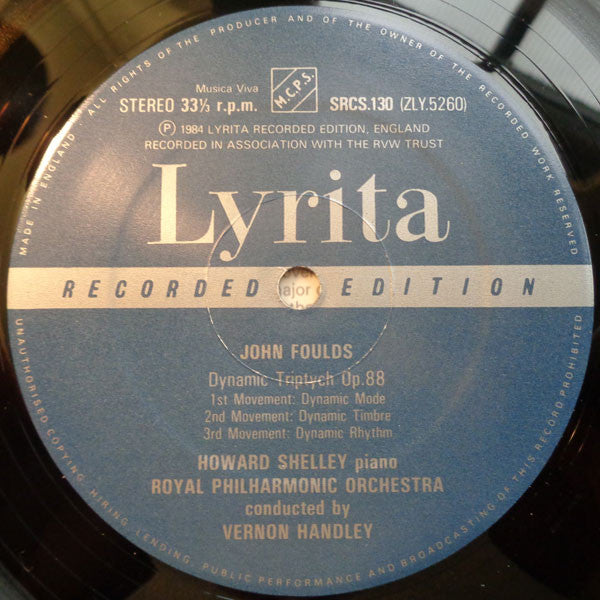 Ralph Vaughan Williams / John Foulds, Howard Shelley, Royal Philharmonic Orchestra, Vernon Handley : Piano Concerto / Dynamic Triptych (LP)