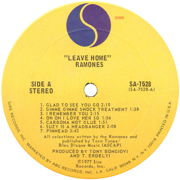 Ramones : Leave Home (LP, Album, Pit)