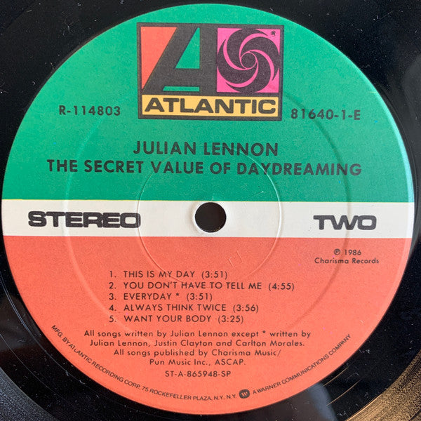 Julian Lennon : The Secret Value Of Daydreaming (LP, Album, Club)