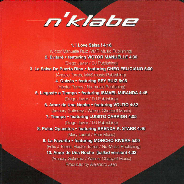 n'klabe : I Love Salsa! (Special Edition) (CD, Album, Spe)