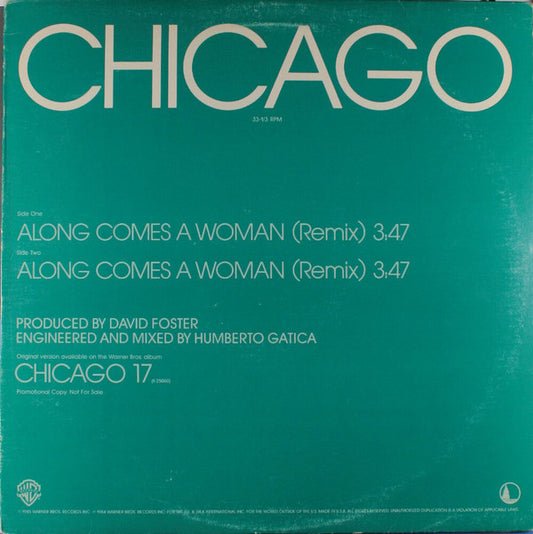 Chicago (2) : Along Comes A Woman (Remix) (12", Promo)