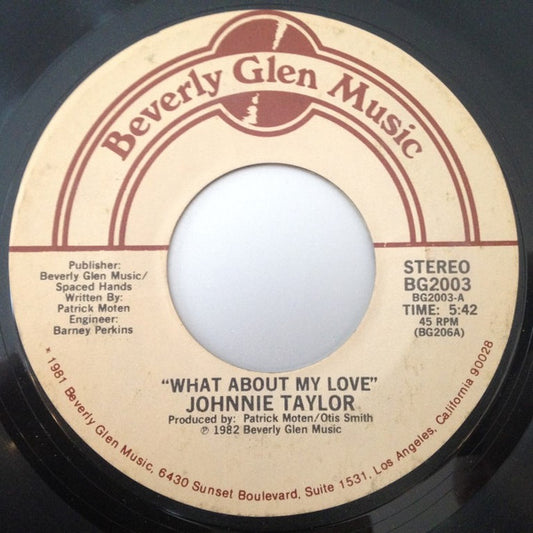 Johnnie Taylor : What About My Love / Reaganomics (7", Single, Styrene, PRC)