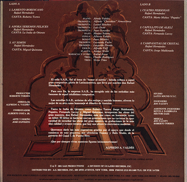 SAR All Stars : SAR All Stars Interpretan A Rafael Hernández (LP, Album, RP)