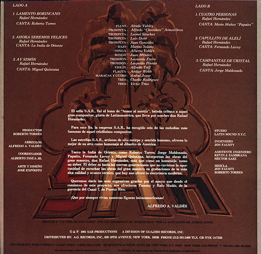 SAR All Stars - SAR All Stars Interpretan A Rafael Hernández vinyl record, LP (Near Mint (NM or M-)) | Lulo Records