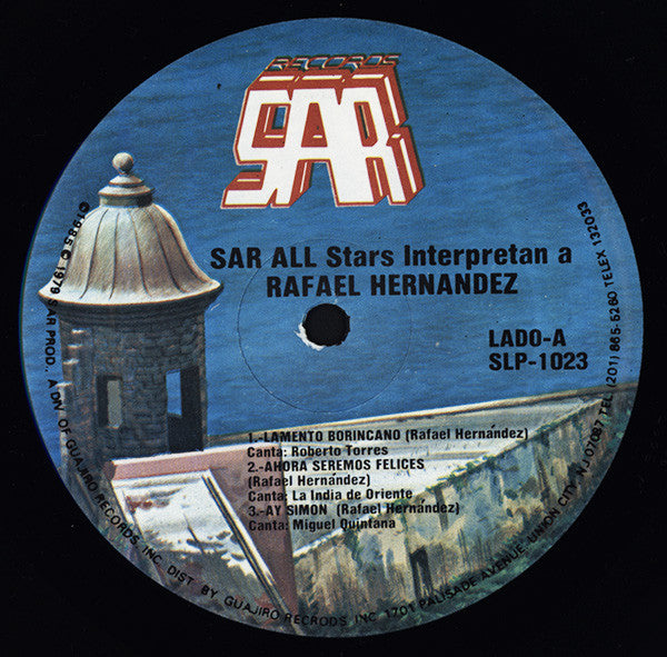 SAR All Stars : SAR All Stars Interpretan A Rafael Hernández (LP, Album, RP)