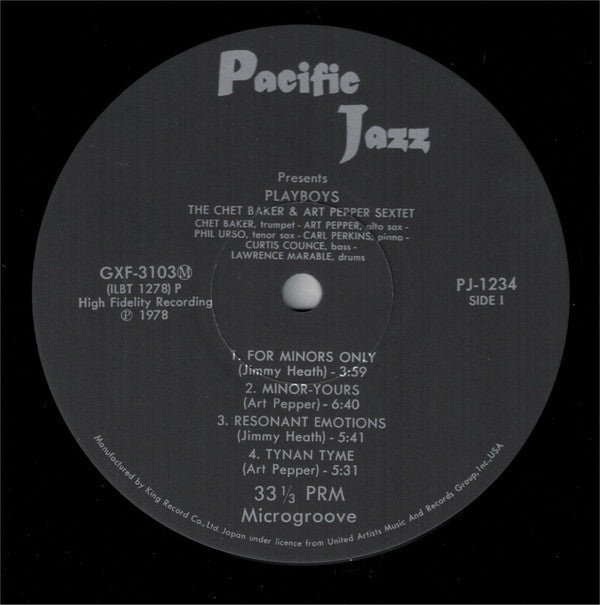 Chet Baker & Art Pepper* : Playboys (LP, Album, Mono, Ltd, RE)