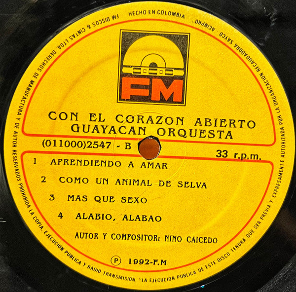 Guayacán Orquesta : Con El Corazón Abierto (LP, Album)