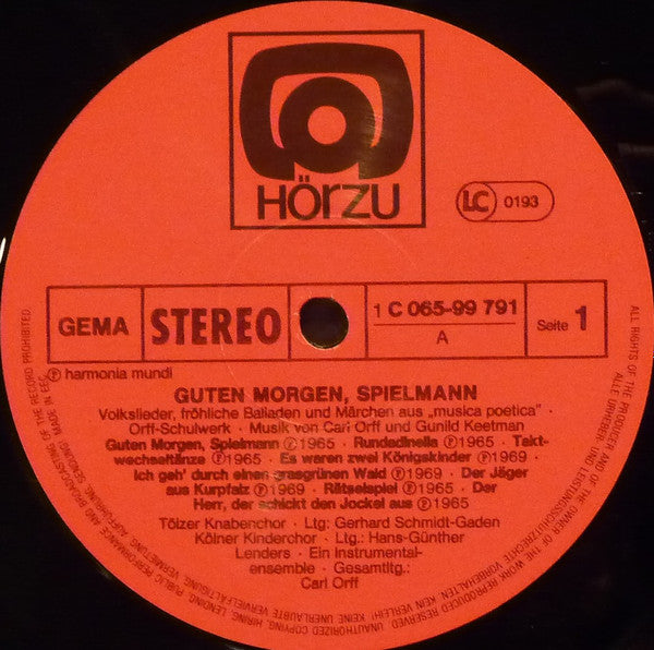 Carl Orff, Gunild Keetman : Guten Morgen, Spielmann (LP, Album, RE, Gat)