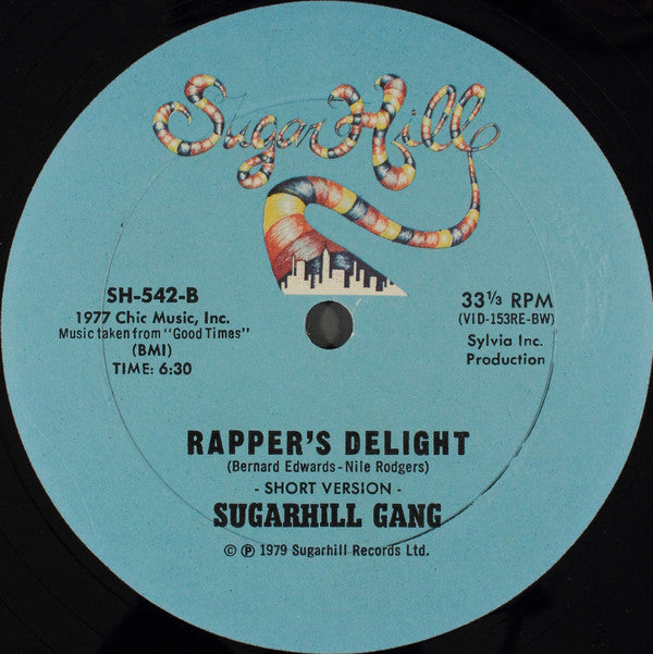 Sugarhill Gang : Rapper's Delight (12", Single, RP, BW)