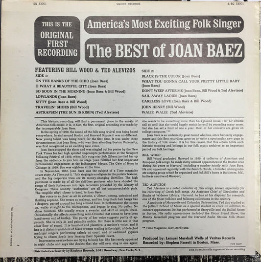 Joan Baez - The Best Of Joan Baez vinyl record, LP (Near Mint (NM or M-)) | Lulo Records