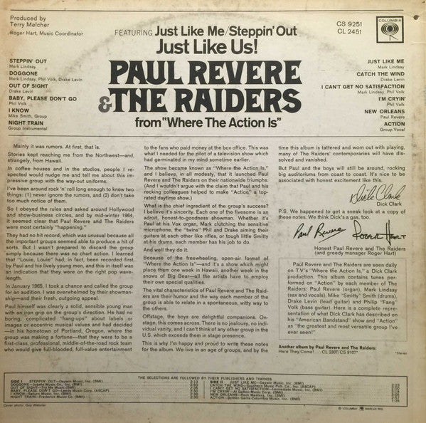 Paul Revere & The Raiders : Just Like Us (LP, Album, Mono)