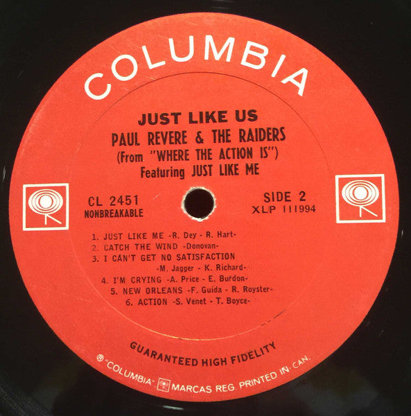 Paul Revere & The Raiders : Just Like Us (LP, Album, Mono)