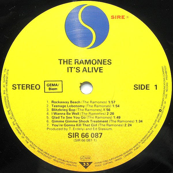 Ramones : It's Alive (2xLP, Album, RE, Gat)