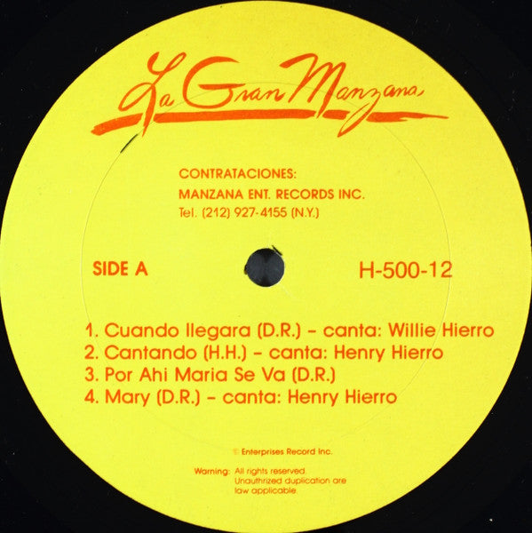 Victor Roque & Henry Hierro, La Gran Manzana : Manzanisate - Jugo De La Manzana (LP, Album)