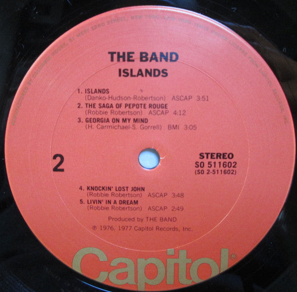 The Band : Islands (LP, Album, Club)