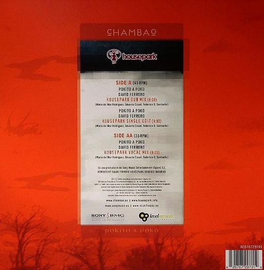 cHAMBAo - Pokito A Poko (David Ferrero Housepark Remix) vinyl record, 12" (Very Good Plus (VG+)) | Lulo Records