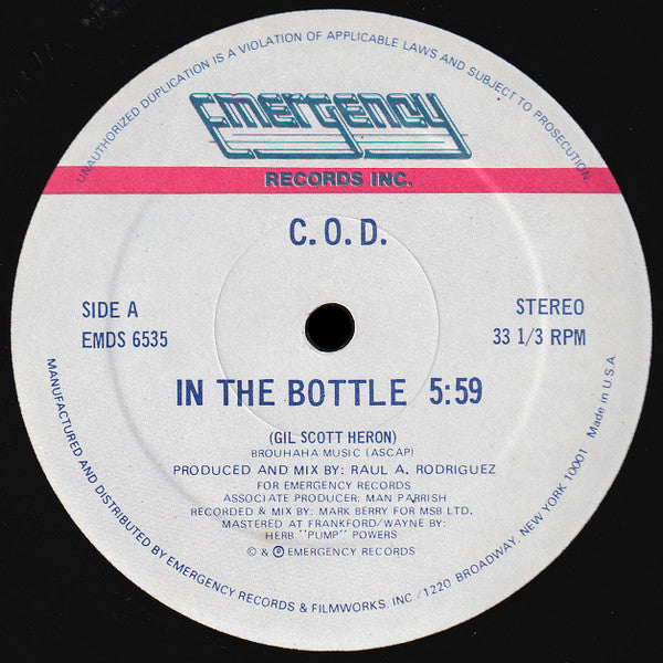 C.O.D. : In The Bottle (12")