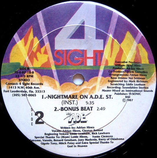 MC ADE - Nightmare On A.D.E. St. vinyl record, 12" (Very Good Plus (VG+)) | Lulo Records