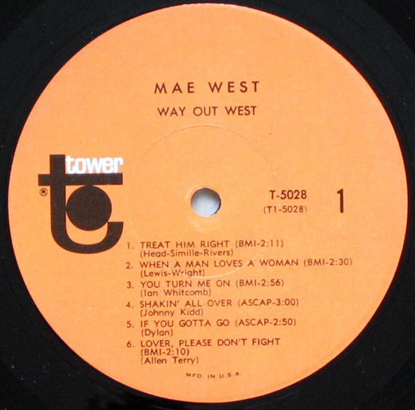 Mae West : Way Out West (LP, Album, Mono)