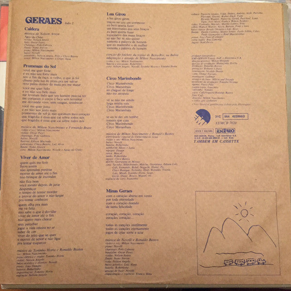 Milton Nascimento : Geraes (LP, Album, RE)