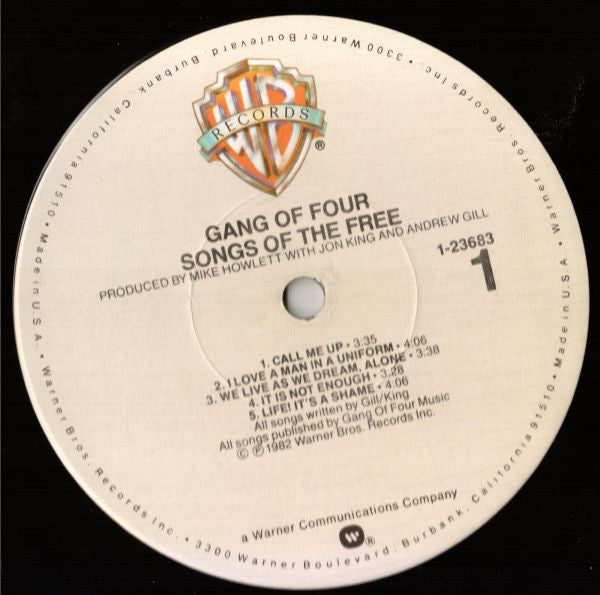 Gang Of Four : Songs Of The Free (LP, Album, Win)