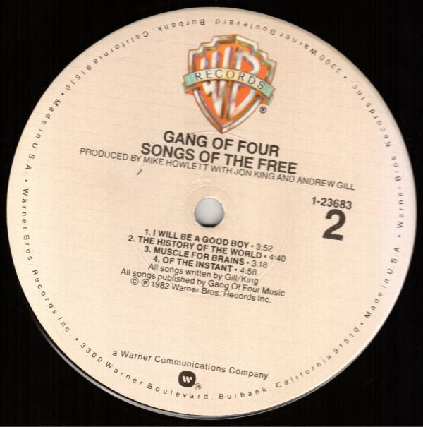Gang Of Four : Songs Of The Free (LP, Album, Win)