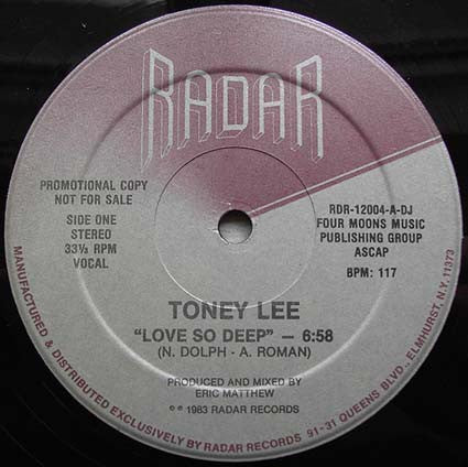Toney Lee : Love So Deep (12", Promo)