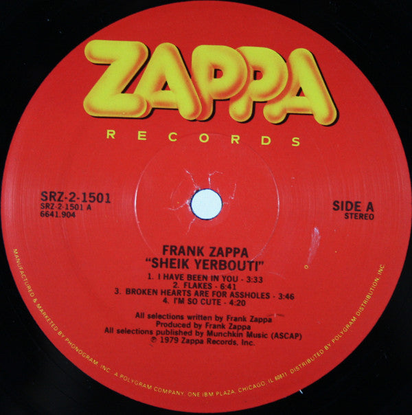 Frank Zappa : Sheik Yerbouti (2xLP, Album, PRC)