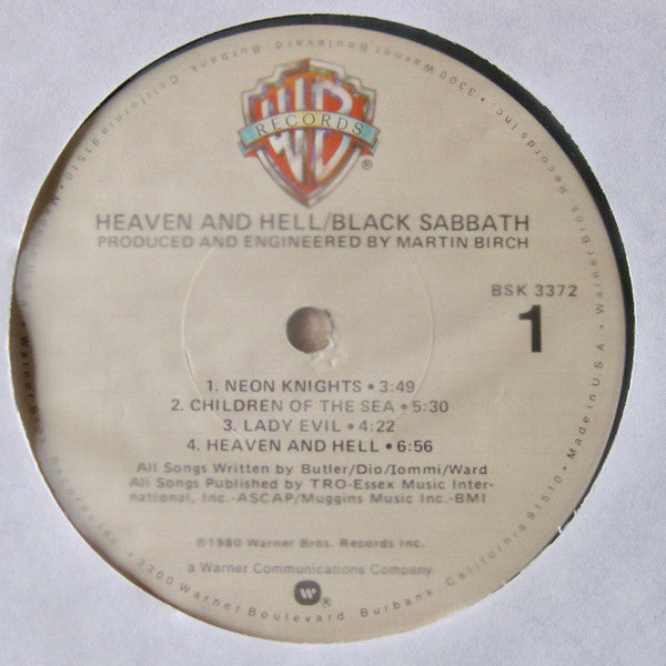Black Sabbath : Heaven And Hell (LP, Album, Win)