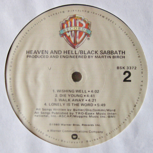 Black Sabbath : Heaven And Hell (LP, Album, Win)