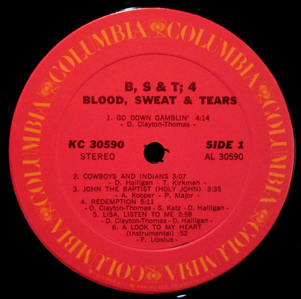 Blood, Sweat And Tears : B, S & T 4 (LP, Album, Pit)