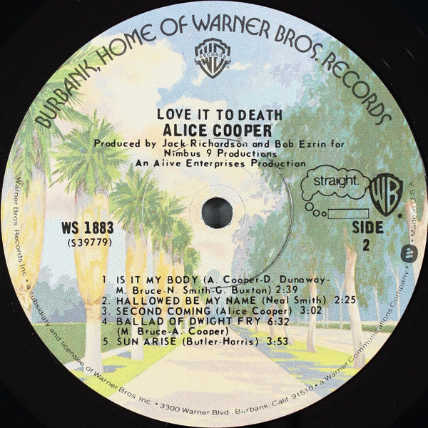 Alice Cooper : Love It To Death (LP, Album, RP, Win)