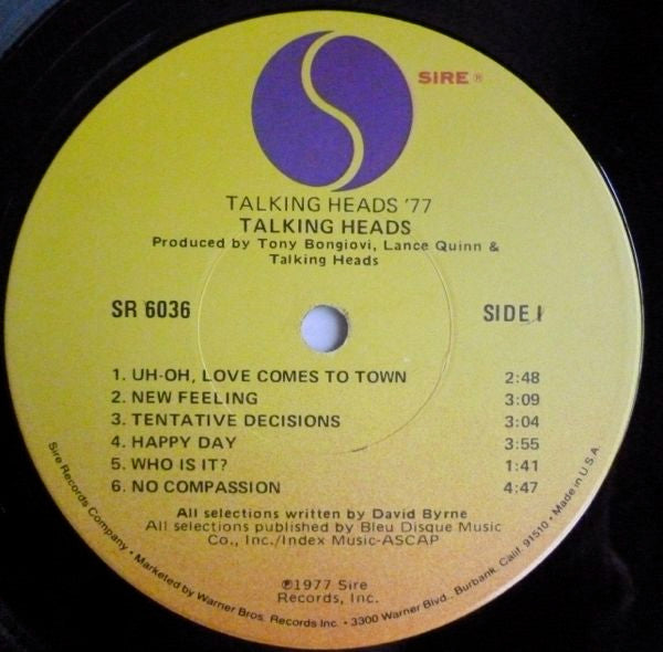Talking Heads : Talking Heads: 77 (LP, Album, RE, Win)