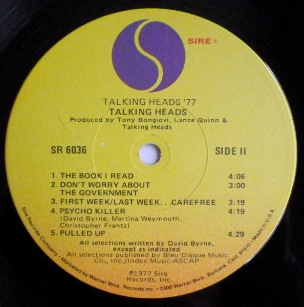 Talking Heads : Talking Heads: 77 (LP, Album, RE, Win)