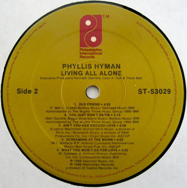 Phyllis Hyman : Living All Alone (LP, Album)
