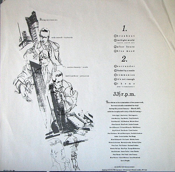 Swing Out Sister : It's Better To Travel (LP, Album)
