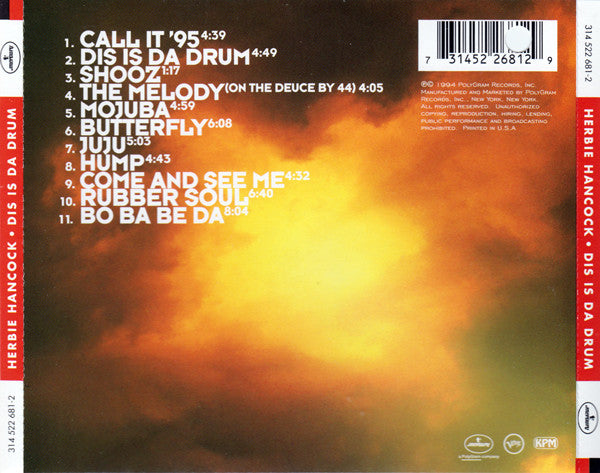 Herbie Hancock : Dis Is Da Drum (CD, Album)