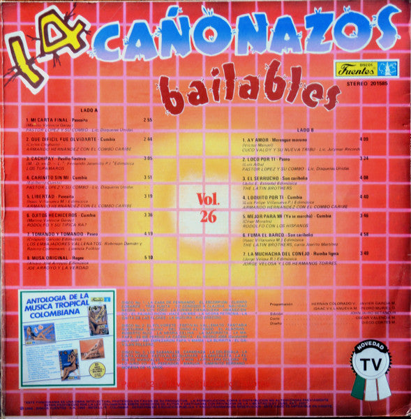 Various : 14 Cañonazos Bailables Vol. 26 (LP, Comp)