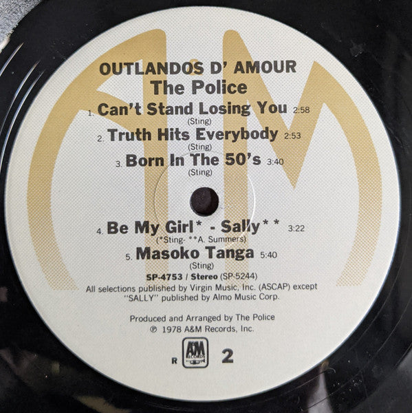 The Police : Outlandos D'Amour (LP, Album, Gre)