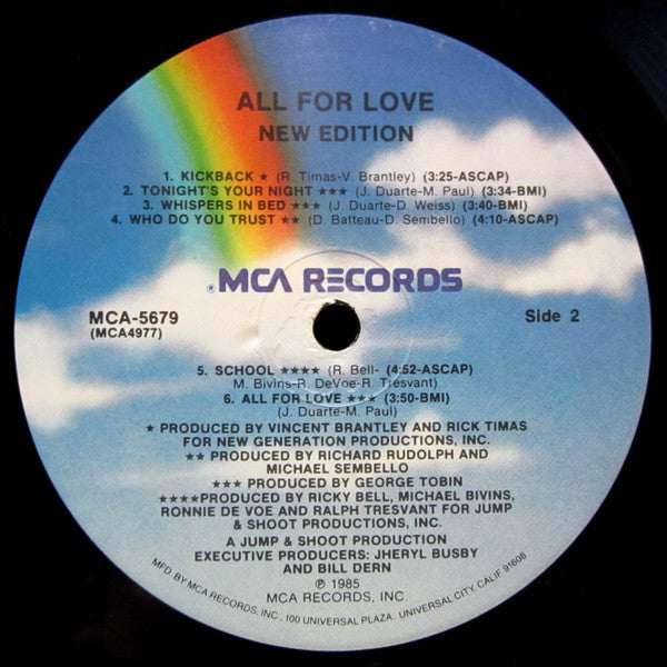 New Edition : All For Love (LP, Album, Pin)