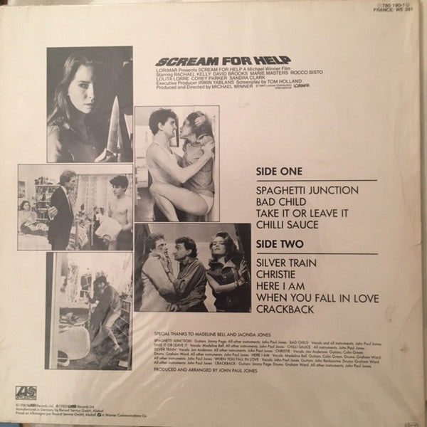 John Paul Jones : Music From The Film Scream For Help (LP, Album)