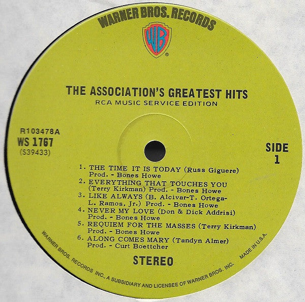The Association (2) : Greatest Hits! (LP, Comp, Club, RE, RCA)