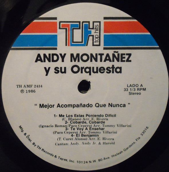 Andy Montañez Y Su Orquesta : Mejor Acompañado Que Nunca (LP, Album)