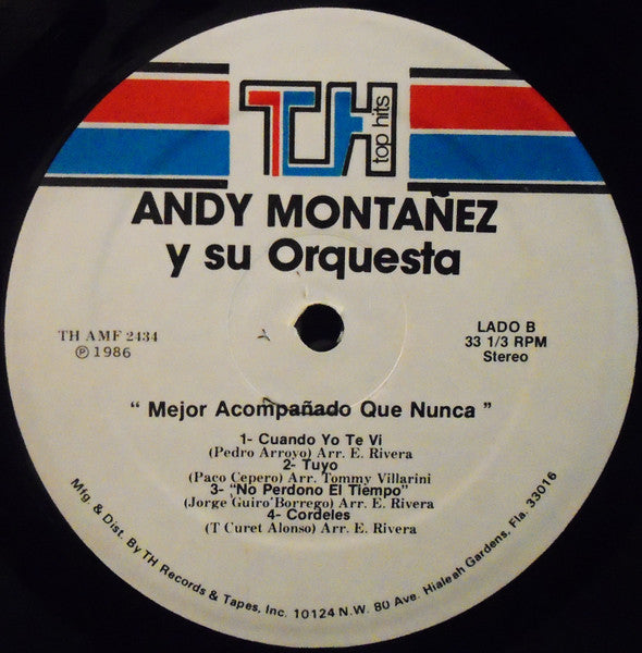 Andy Montañez Y Su Orquesta : Mejor Acompañado Que Nunca (LP, Album)